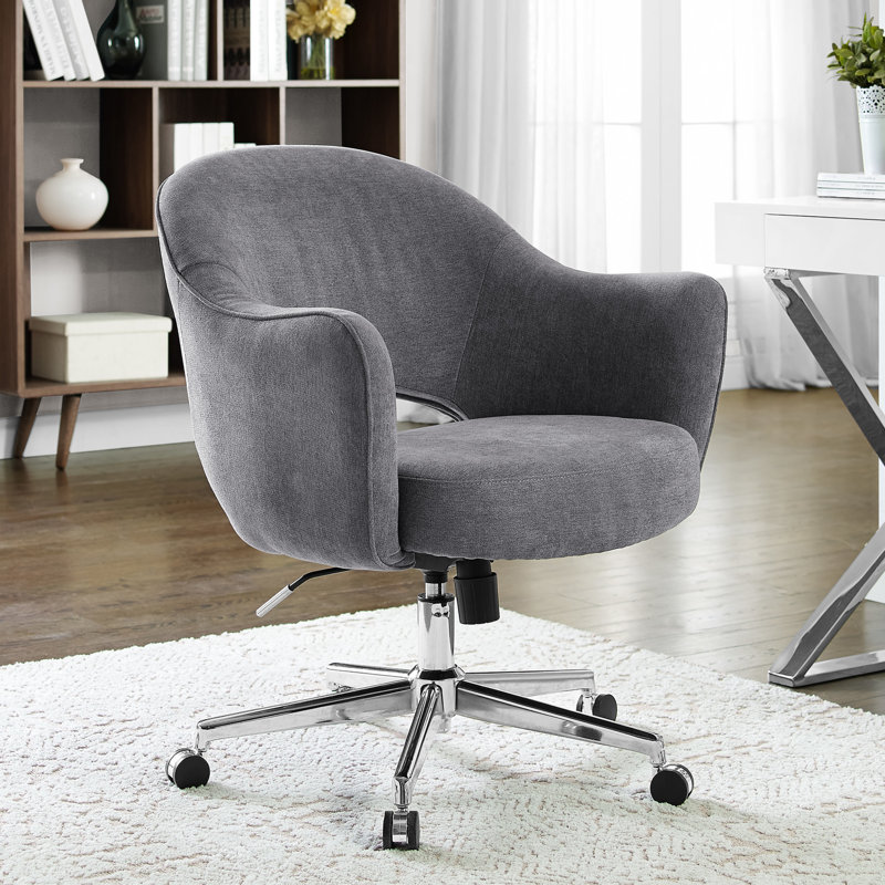 Serta at Home Serta Valetta Midcentury Modern Faux Fur Home Office Chair with Memory Foam